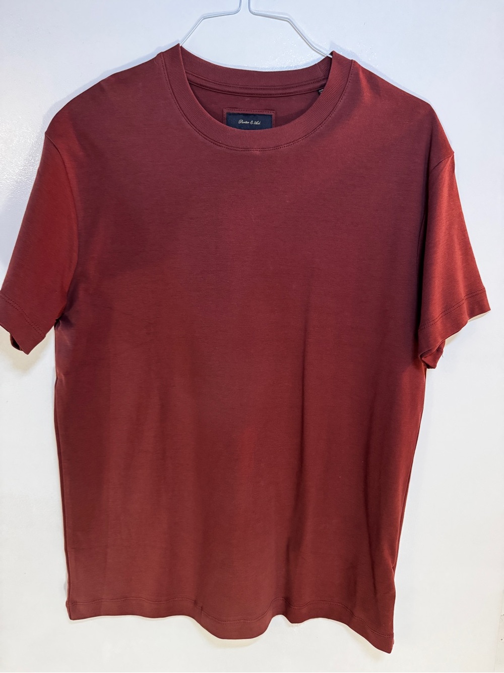 Porter and Ash Men's Crew Neck T-Shirt - Rust Red